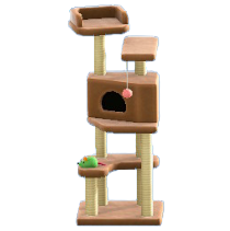 キャットタワーのブラウンの画像