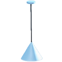 シンプルなシェードランプのブルーの画像