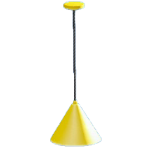 シンプルなシェードランプのイエローの画像