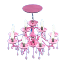 シャンデリアのピンクの画像