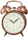 ベルつきアラームクロックのブロンズの画像