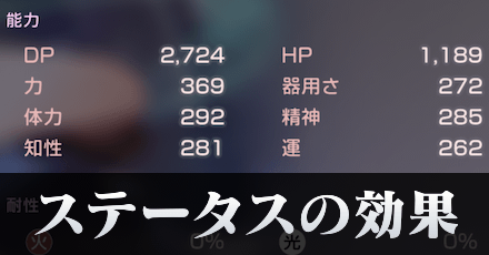 ステータスの効果と上げ方