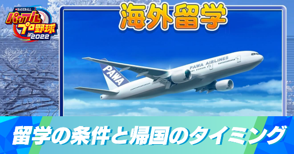 留学の条件と帰国のタイミング