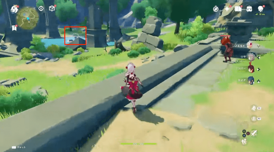 越えた先の水場に魔術師が居る