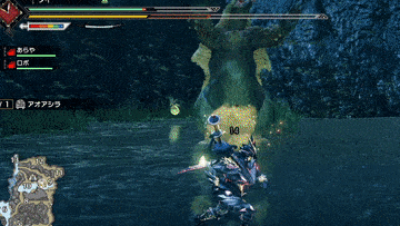 アオアシラ連続ひっかき