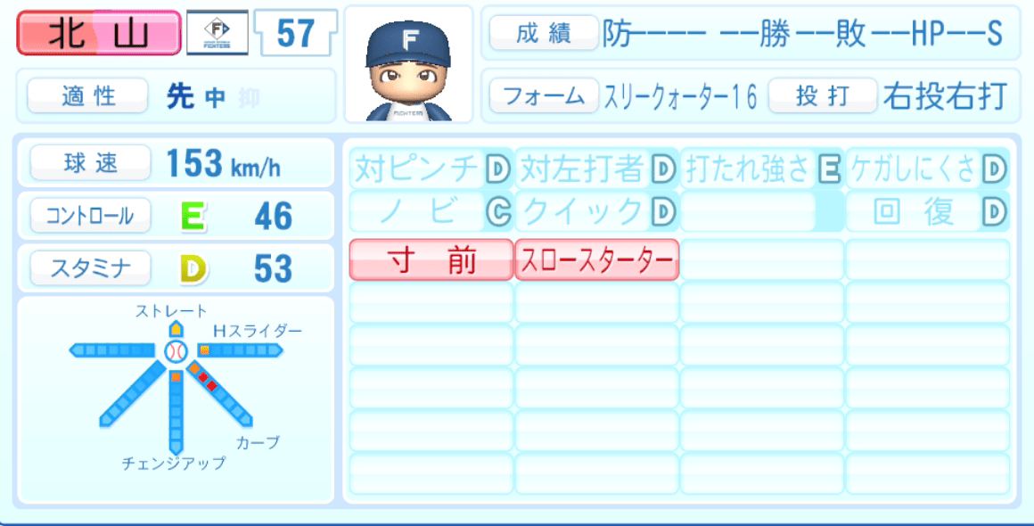 北山亘基のステータス画像