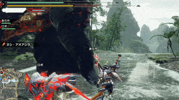 ヌシアオアシラ回転ひっかき