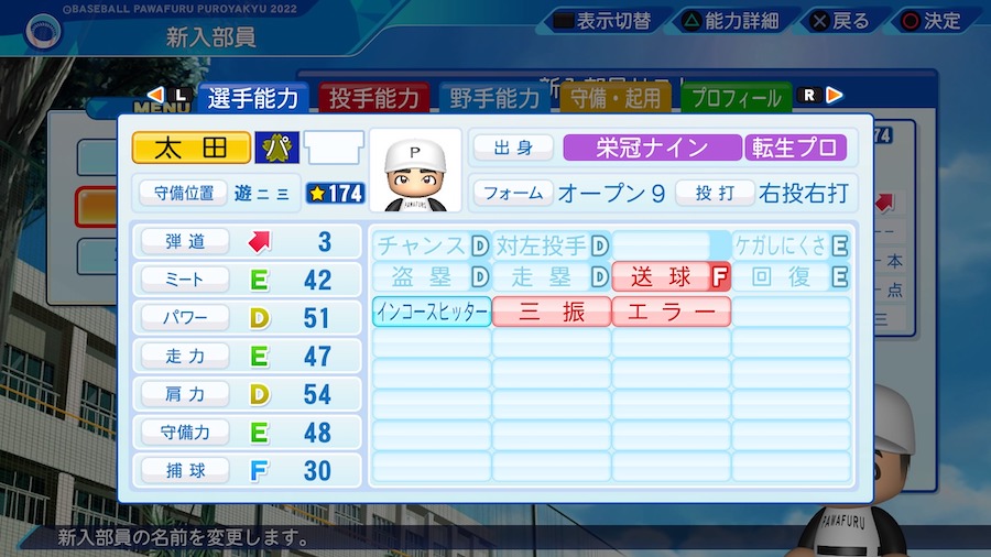 太田椋の転生時能力