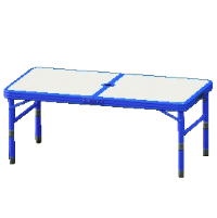 アウトドアテーブルのブルーの画像