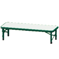 アウトドアベンチのグリーンの画像