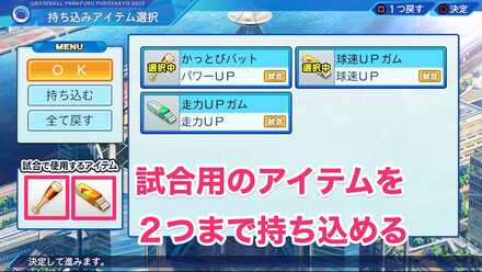 試合用のアイテム