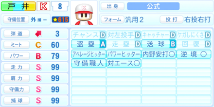 戸井鉄男のステータス画像