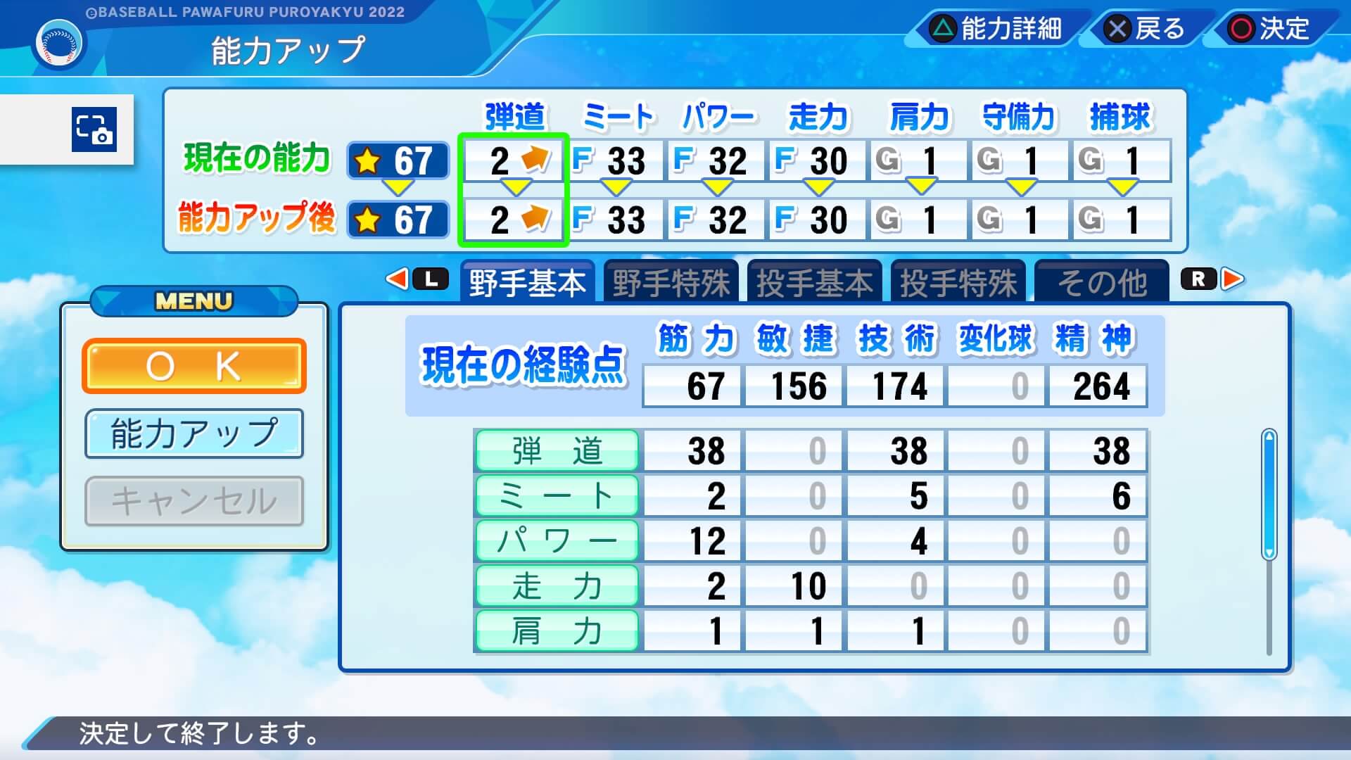 5月1週に能力値を上げる