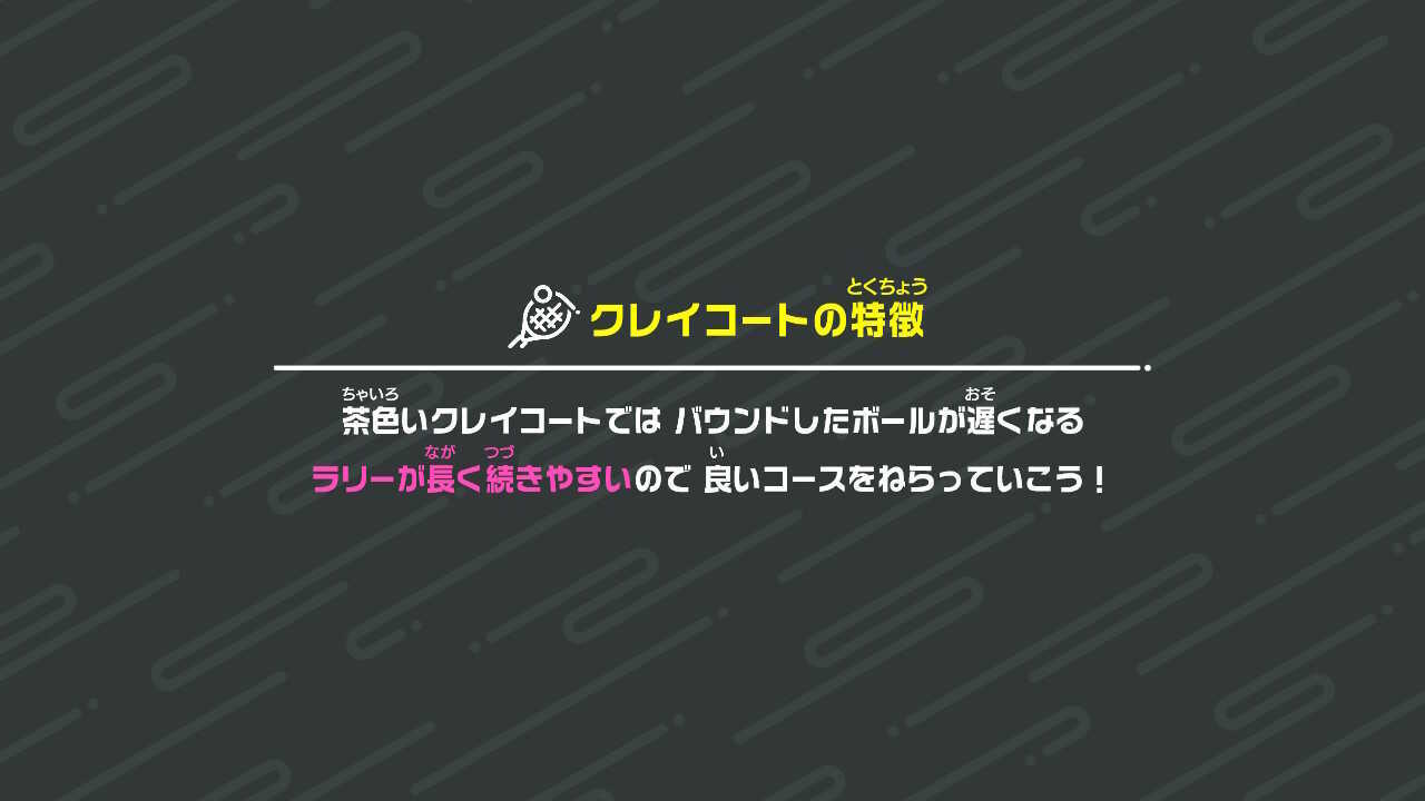 クレイコート(茶)はボールが遅くなる size:1280x721