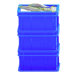 つまれたサカナのコンテナのブルーの画像