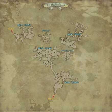 黒衣森（グリダニア）のマップ