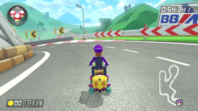 崖を飛び越えるショートカット