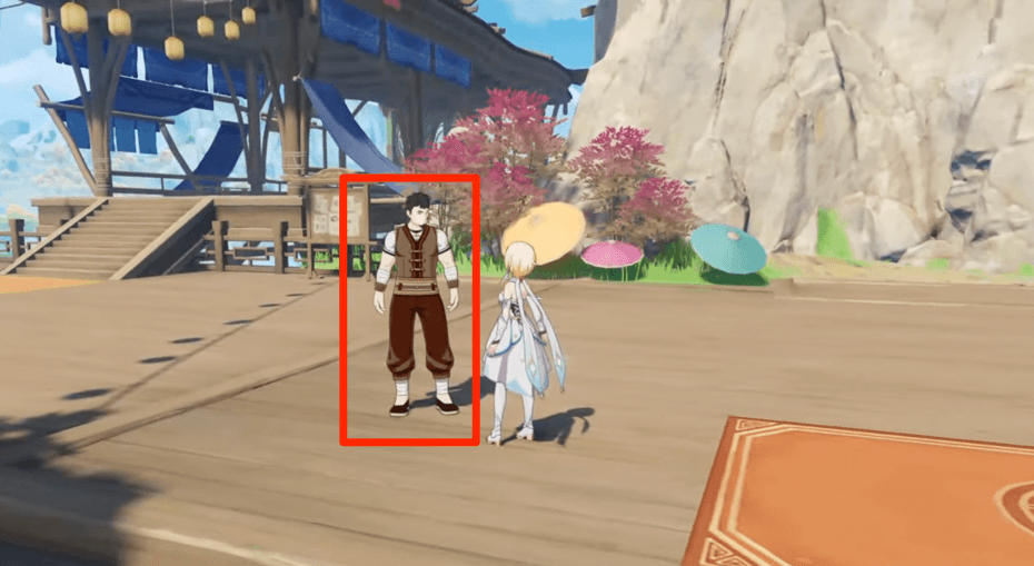 運搬人と会話して任務を開始する