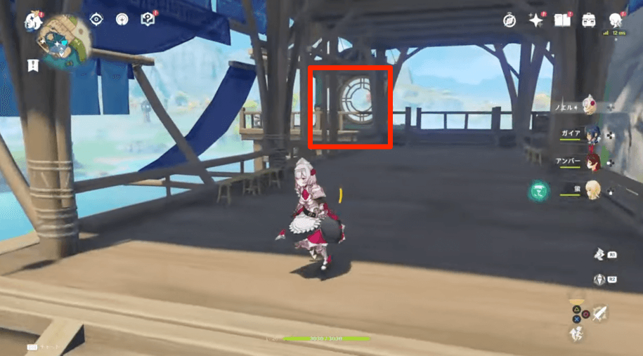 エレベーターを使って上へ行く