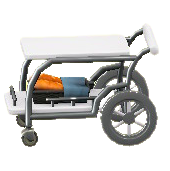 サービングカートのホワイト×シルバーの画像