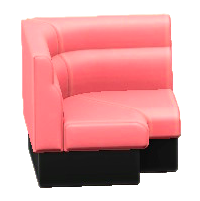 ボックスソファのコーナーのピンクの画像