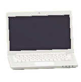 ノートパソコンのホワイトの画像