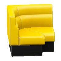 ボックスソファのコーナーのイエローの画像