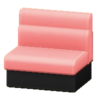 ボックスソファのピンクの画像