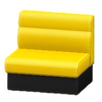 ボックスソファのイエローの画像