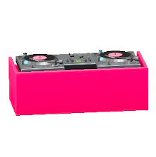 DJブースのピンクの画像