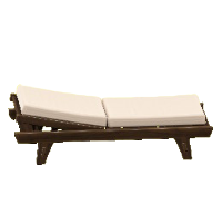 プールサイドベッドのダークブラウンの画像