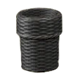 ラタンのくずかごのブラックの画像