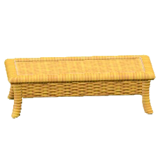 ラタンのローテーブルのライトブラウンの画像