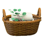 ラタンのタオルバスケット画像