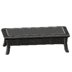 ラタンのローテーブルのブラックの画像