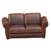 ダブルソファのダークブラウンの画像