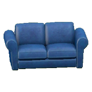 ダブルソファのブルーの画像