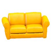 ダブルソファのイエローの画像