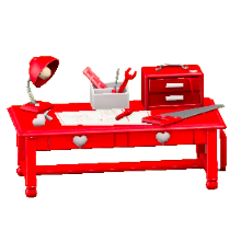 キュートなDIYテーブルのレッドの画像