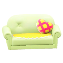 キュートなソファのイエローの画像