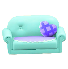 キュートなソファのスカイブルーの画像