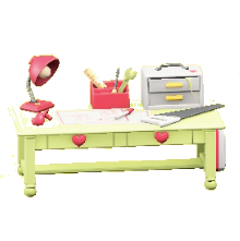 キュートなDIYテーブルのイエローの画像