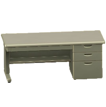 オフィスのデスクのグレーの画像