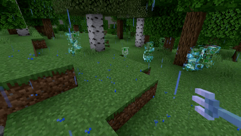 雷に当たると帯電クリーパーになる