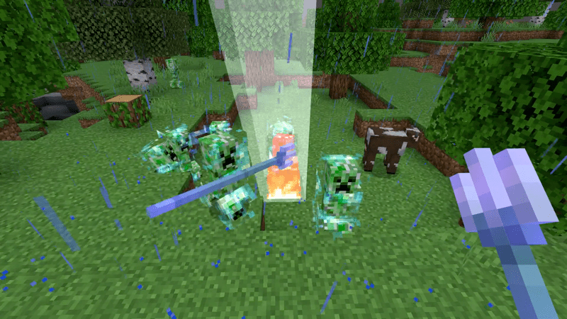 クリーパーが落雷に当たると変化する