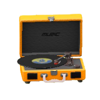 ポータブルレコードプレーヤーのイエローの画像