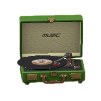 ポータブルレコードプレーヤーのグリーンの画像