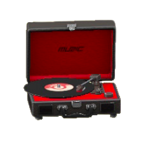 ポータブルレコードプレーヤーのブラックの画像