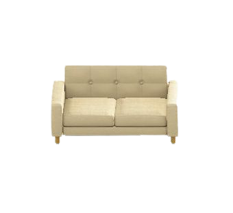 シンプルなソファのホワイトの画像