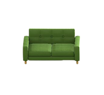 シンプルなソファのグリーンの画像